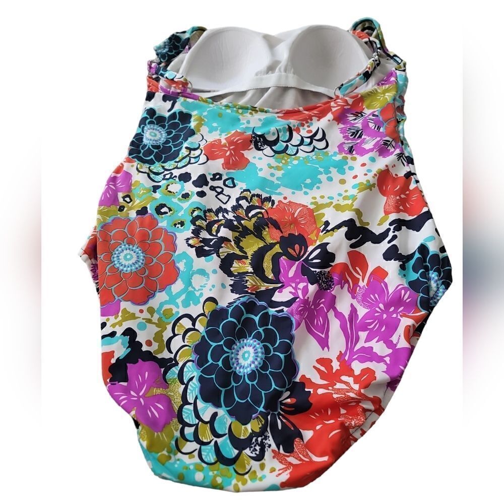 Catalina Floral Print One-Piece Swimsuit Sz 16 - Picture 7 of 8